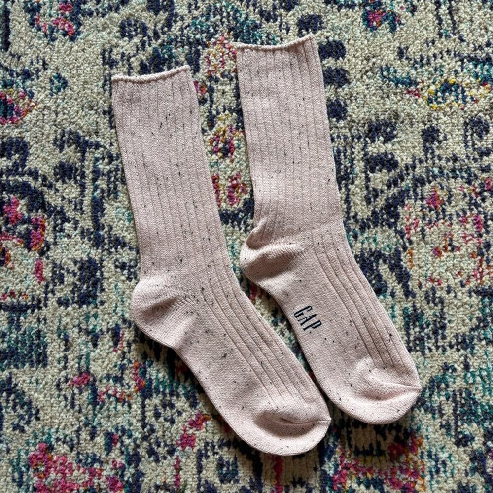 NWOT✨ GAP Pink Marled Boot Crew Socks Cozy Cold Weather